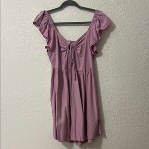 Umgee Lilac Ruffled Tie Front Babydoll Dress